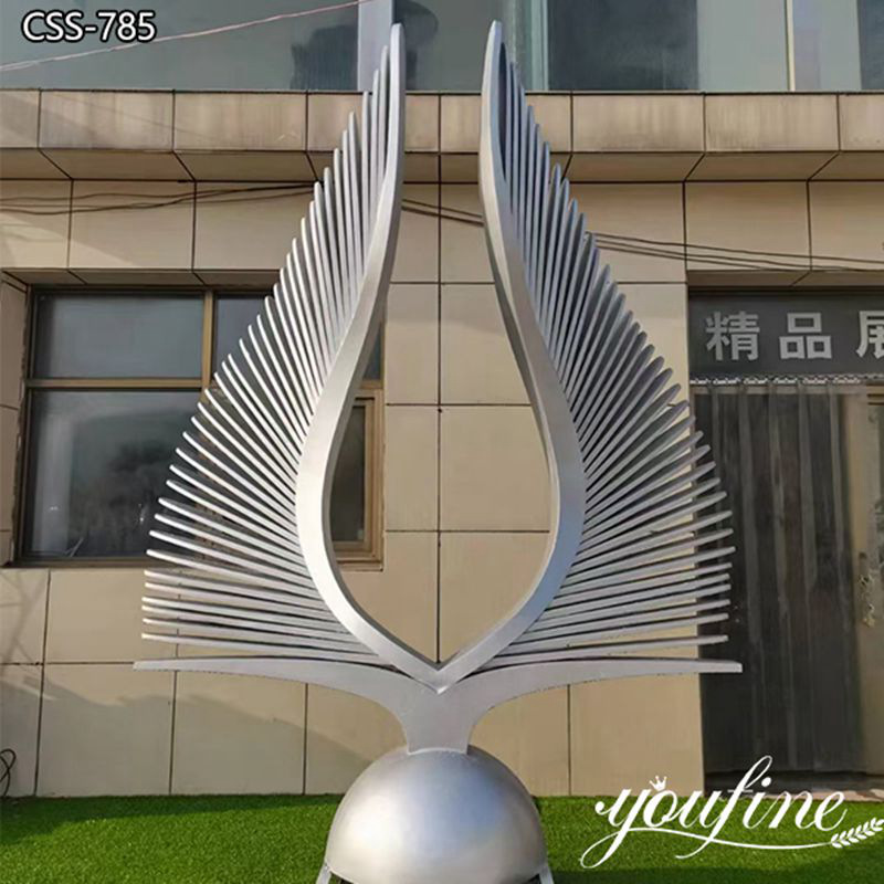 Modern Metal Wing Sculpture Abstract Outdoor Decor CSS-898