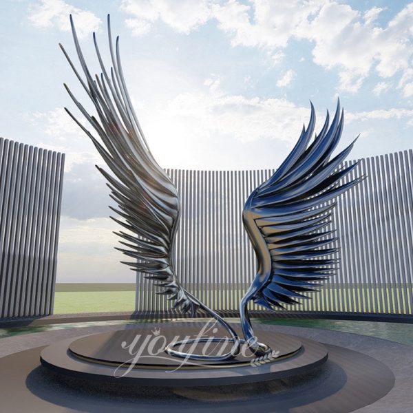 Modern Metal Wing Sculpture Abstract Outdoor Decor CSS-898