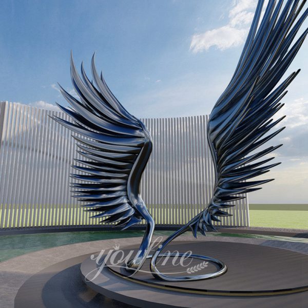 Modern Metal Wing Sculpture Abstract Outdoor Decor CSS-898
