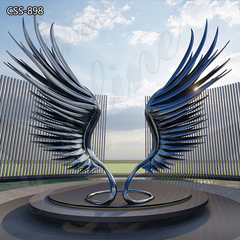 Modern Metal Wing Sculpture Abstract Outdoor Decor CSS-898