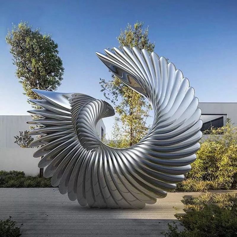 Modern outdoor wing sculpture - YouFine Sculpture