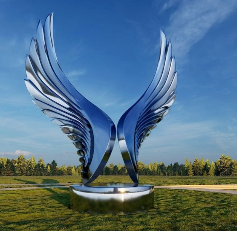 Modern outdoor wing sculpture - YouFine Sculpture