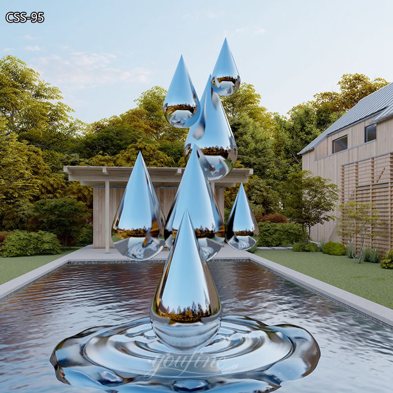 Popular Mirror Polished Stainless Steel Water Drop Sculpture 