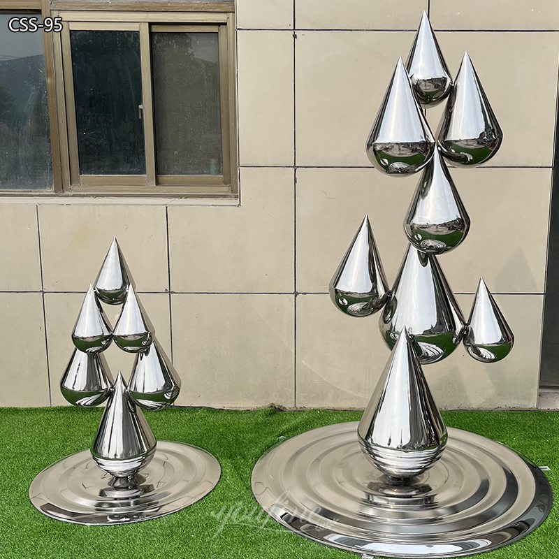 Popular Mirror Polished Stainless Steel Water Drop Sculpture 