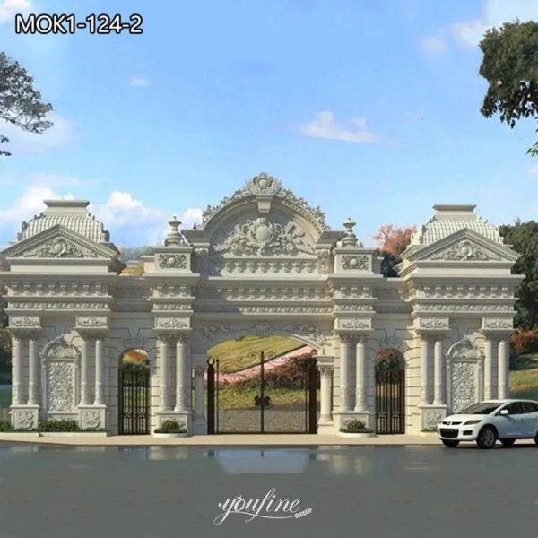 Pure Hand-carved Luxury Arch Marble Doorway Decor MOK1-124