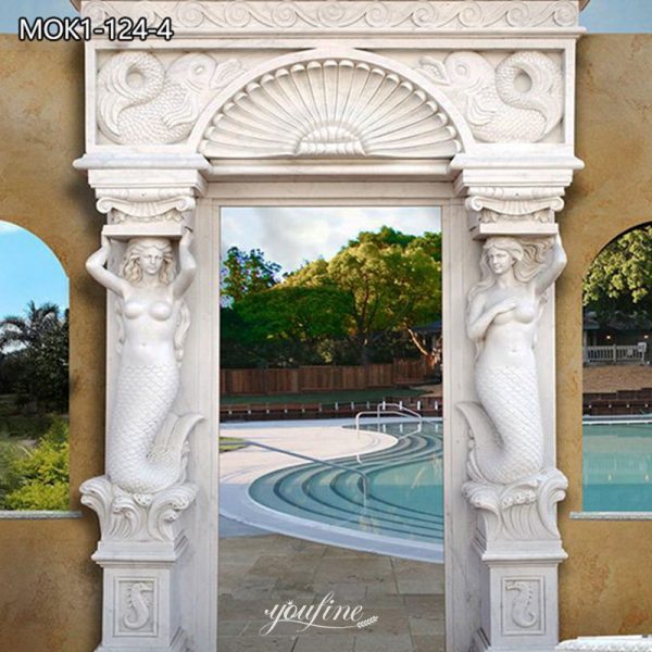 Pure Hand-carved Luxury Arch Marble Doorway Decor MOK1-124