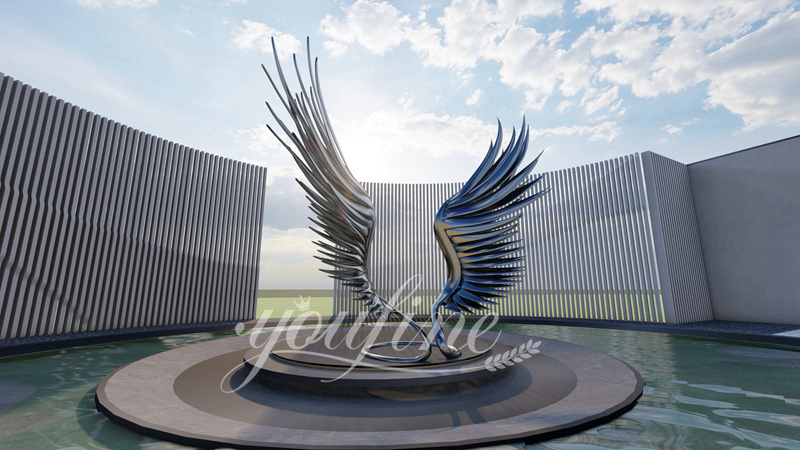 Stainless steel wing sculpture - YouFine Sculpture