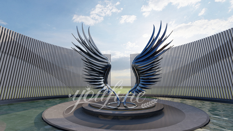 Stainless steel wing sculpture - YouFine Sculpture