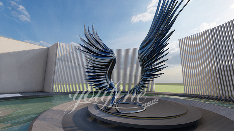 Stainless steel wing sculpture - YouFine Sculpture