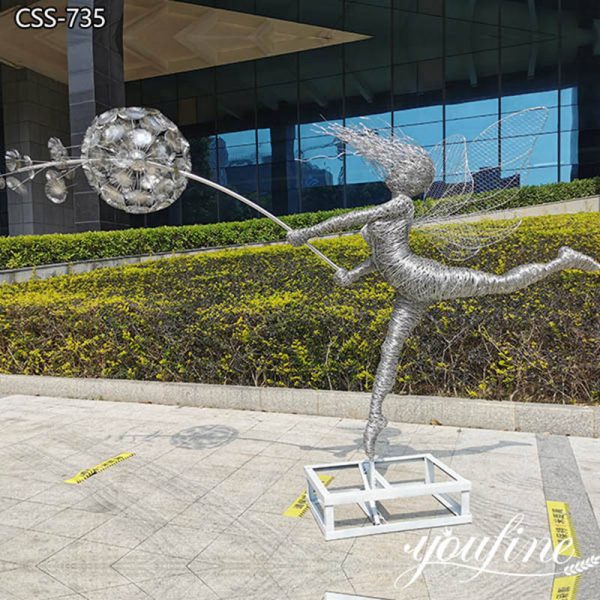 Stainless Steel Wire Dandelion Fairy Garden Sculpture CSS-735