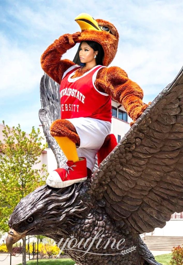 Large Bronze Hawk Statue for School Garden BOK1068 YouFine Sculpture