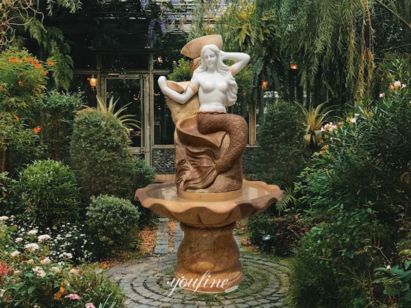 mermaid outdoor fountain - YouFine Sculpture