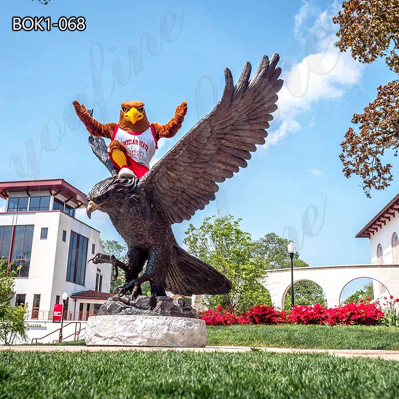 Large Bronze Hawk Statue for School Garden BOK1068 YouFine Sculpture