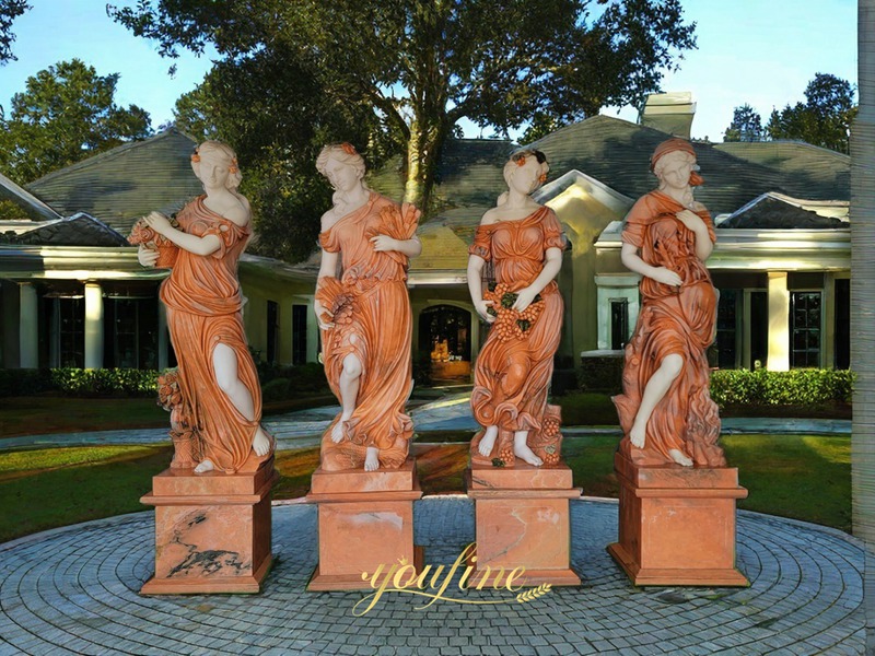 Goddesses of Four Seasons Statues with Flowers