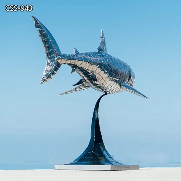Large Metal Great White Shark Sculpture Modern Art Design BOK1-402