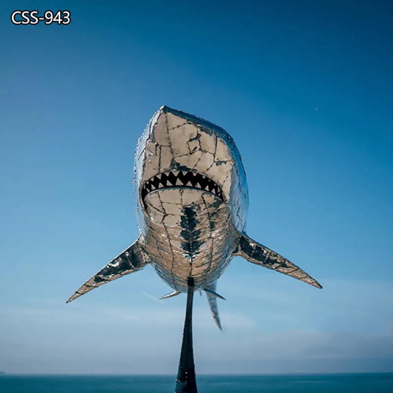 Large Metal Great White Shark Sculpture Modern Art Design BOK1-402