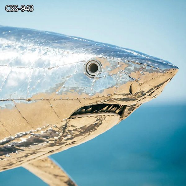 Large Metal Great White Shark Sculpture Modern Art Design BOK1-402
