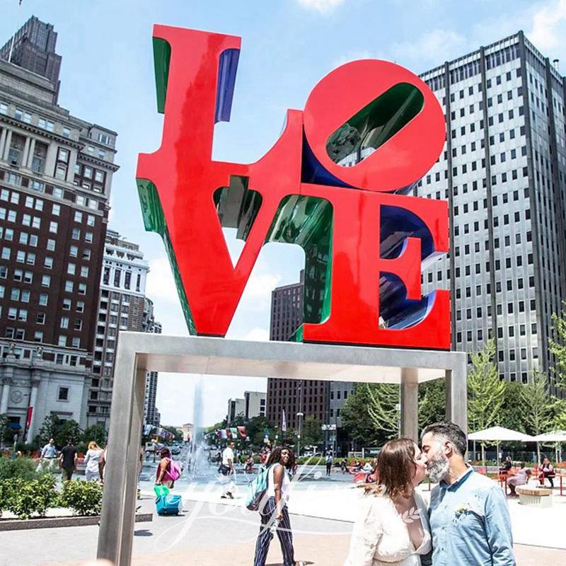 Valentine’s Day Red Metal Love Heart Sculpture Art