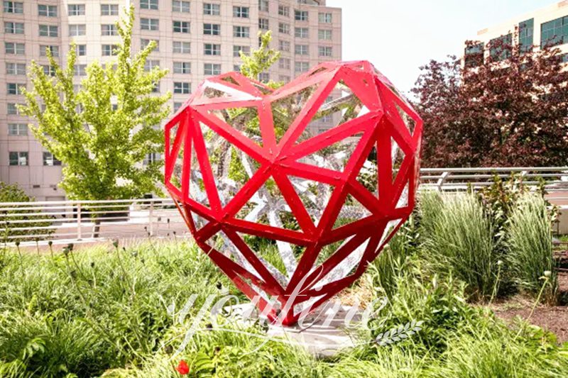 Metal heart statue reds-YouFine Sculpture