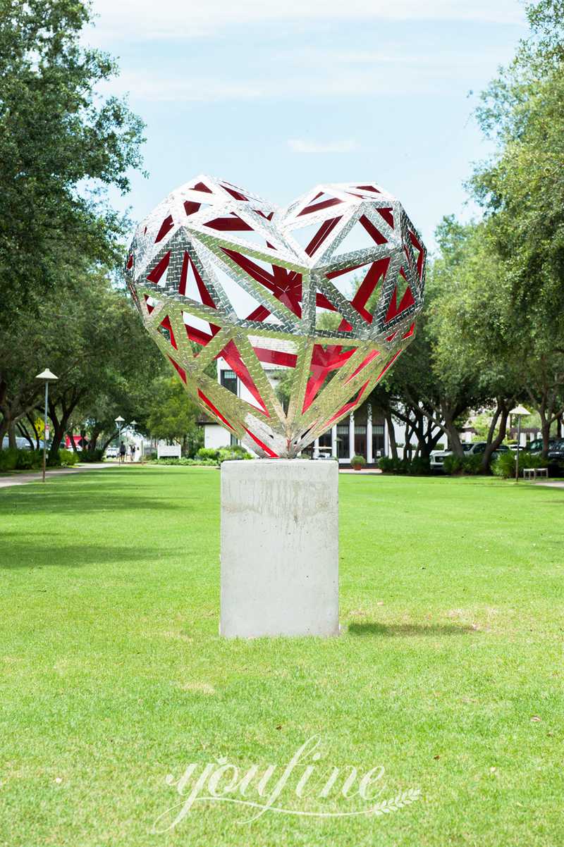 Metal red heart statues-YouFine Sculpture