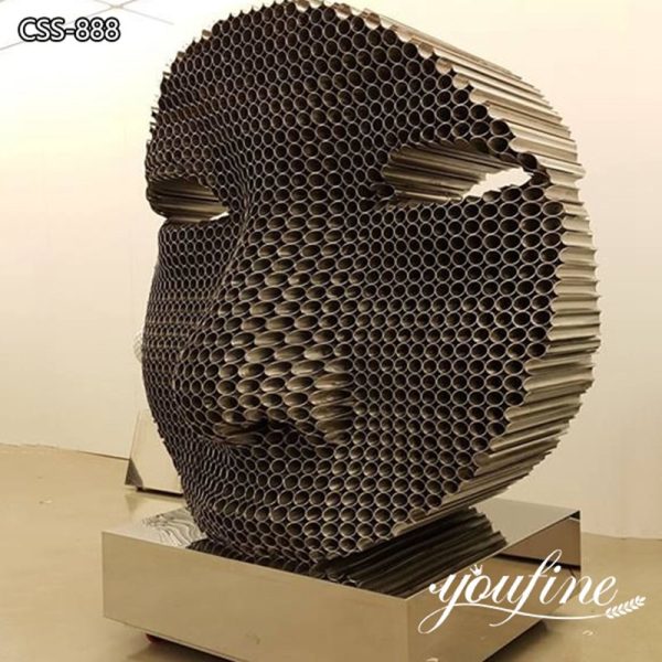 Modern Stainless Steel Pipes Figurative Faces Sculpture CSS-888