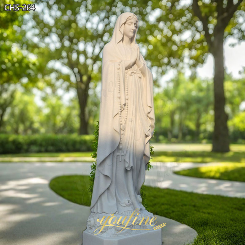 marble Our Lady of Lourdes Statue