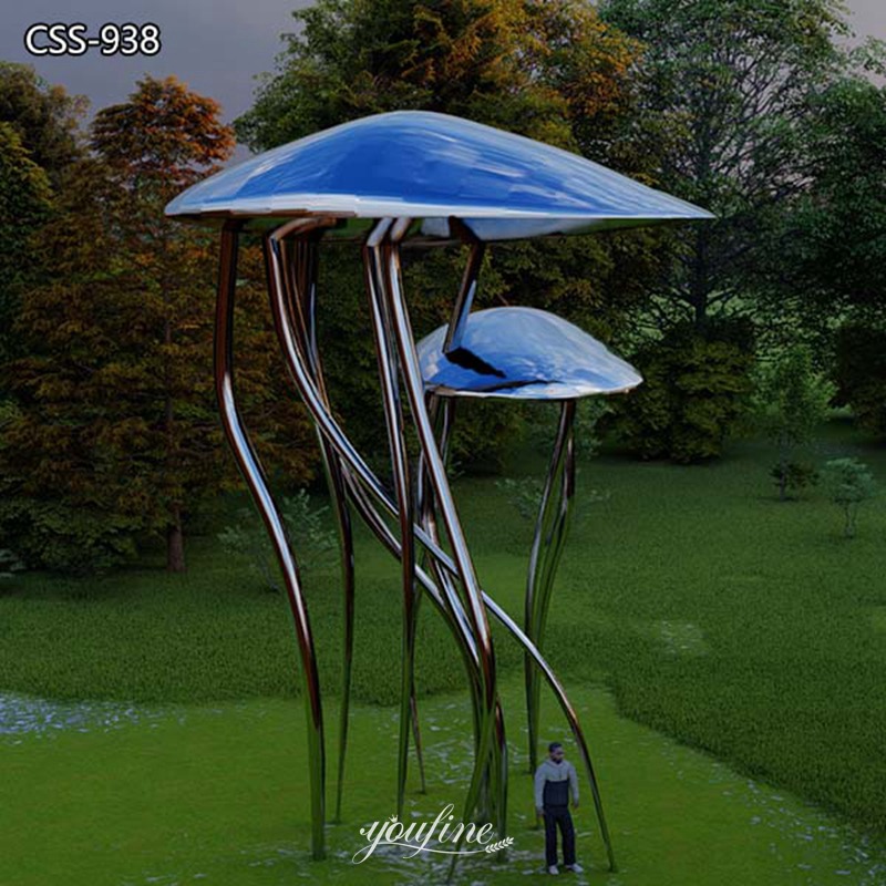 Polished Metal Jellyfish Sculpture Public Art Design for Park CSS-938