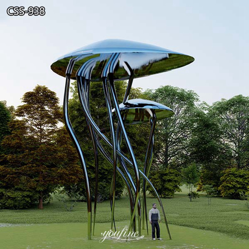 Polished Metal Jellyfish Sculpture Public Art Design for Park CSS938