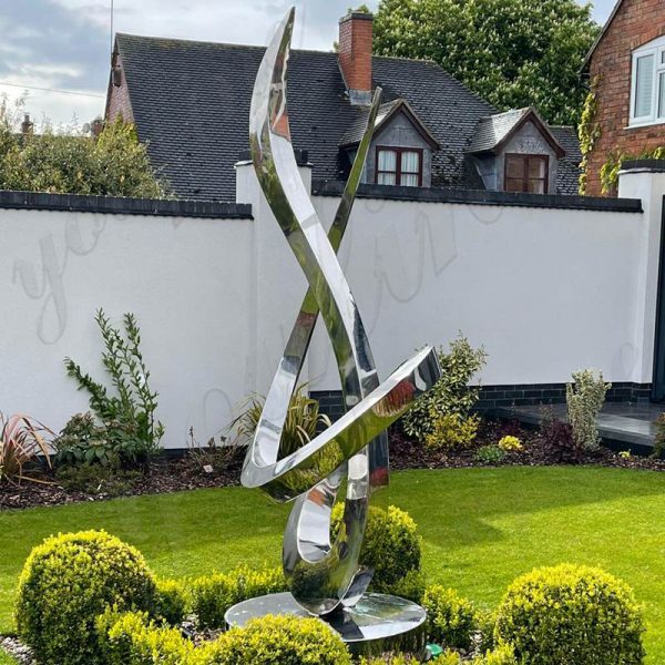 Popular Modern Style Mirror Polished Stainless Steel Sculpture Outdoor Garden Decor for Sale CSS-14