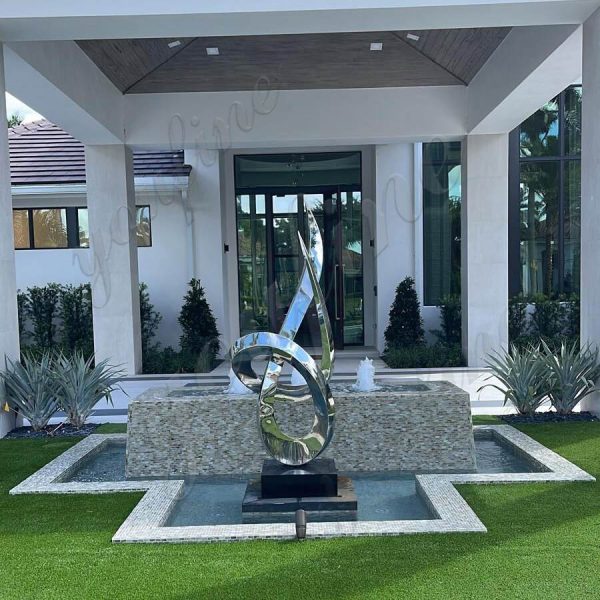Popular Modern Style Mirror Polished Stainless Steel Sculpture Outdoor Garden Decor for Sale CSS-14