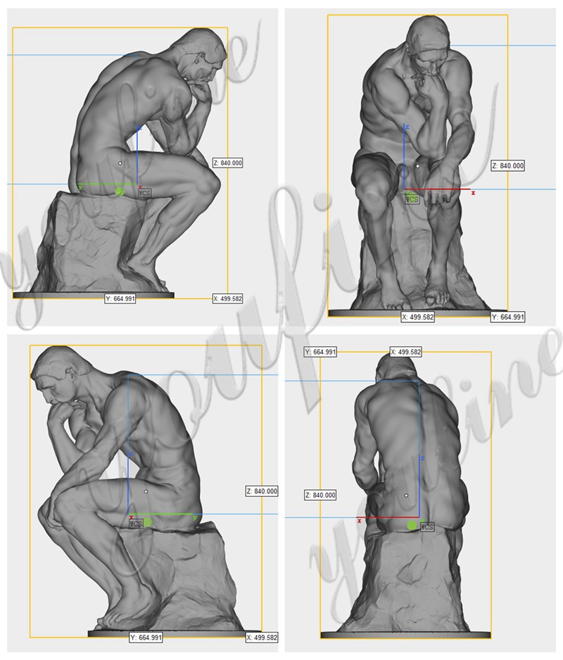 Thinker statue 3D