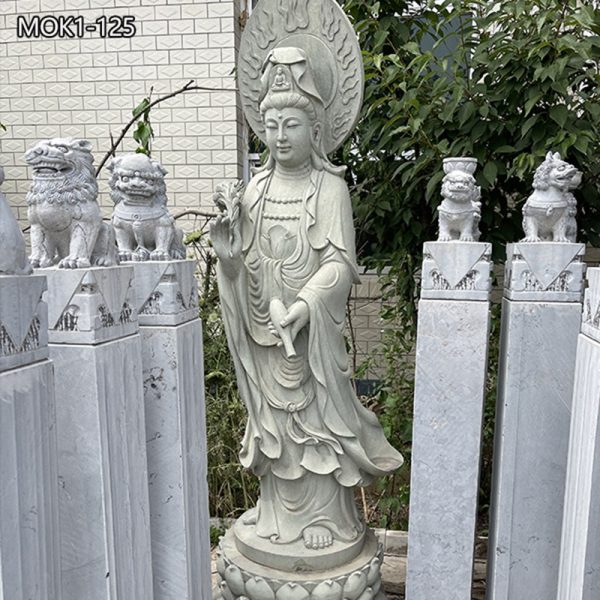 White Marble Guanyin Buddha Statue China Factory MOK1-125