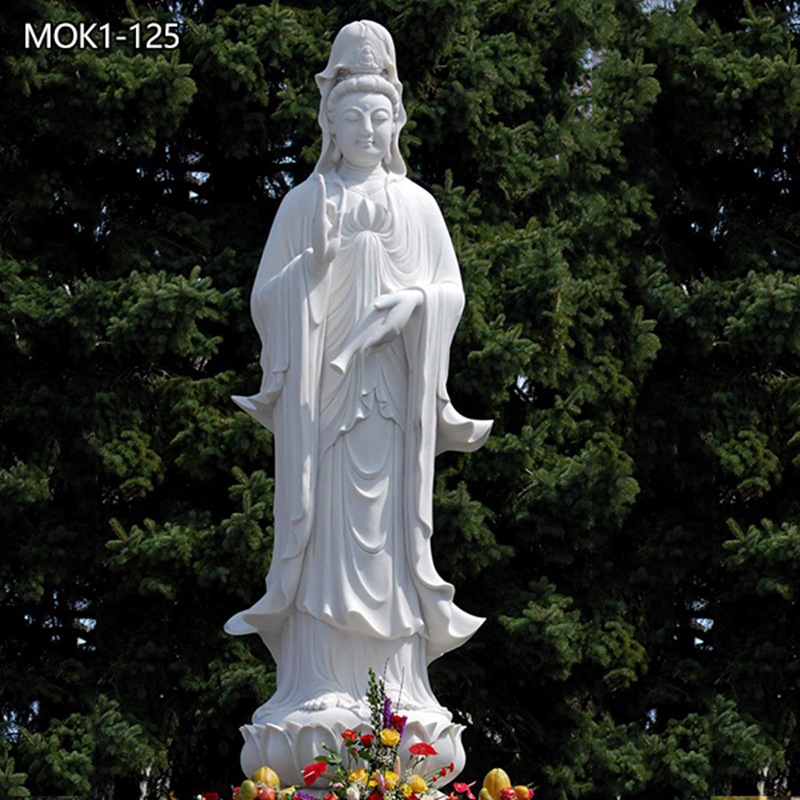 White Marble Guanyin Buddha Statue China Factory MOK1-125