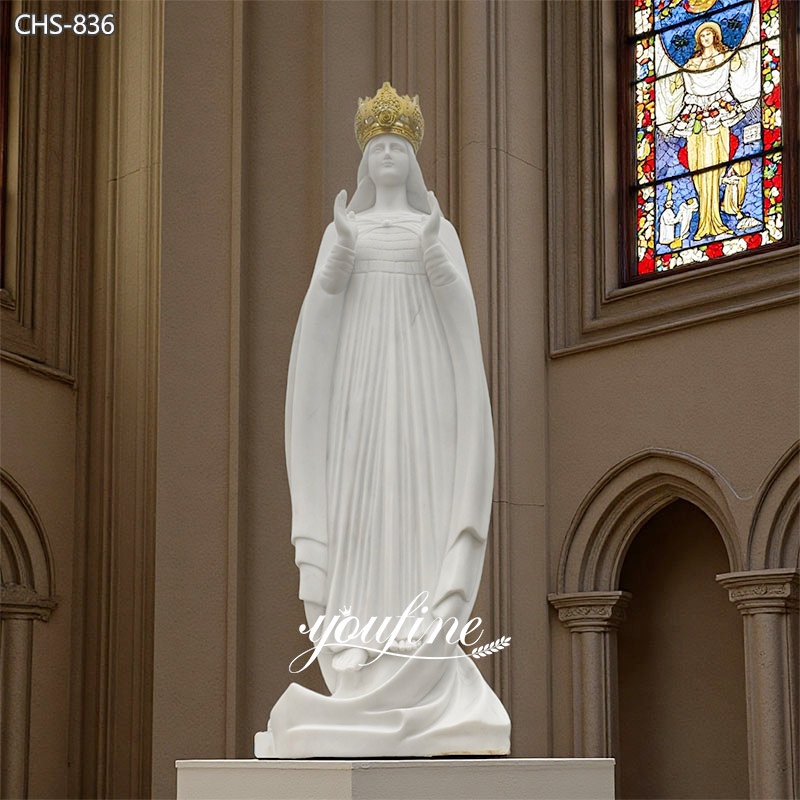 White Marble Our Lady of Knock Statue