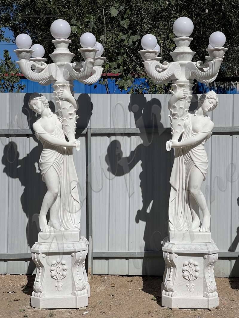 marble female lamp statue - YouFine Sculpture