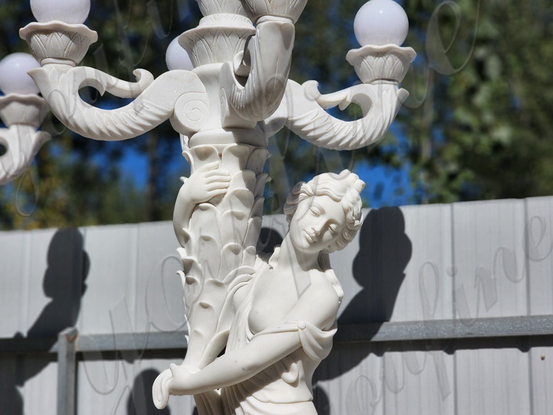 marble female lamp statue - YouFine Sculpture