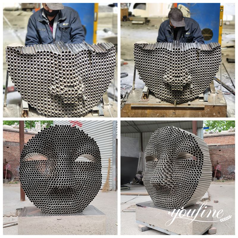 metal pipe face sculpture production process
