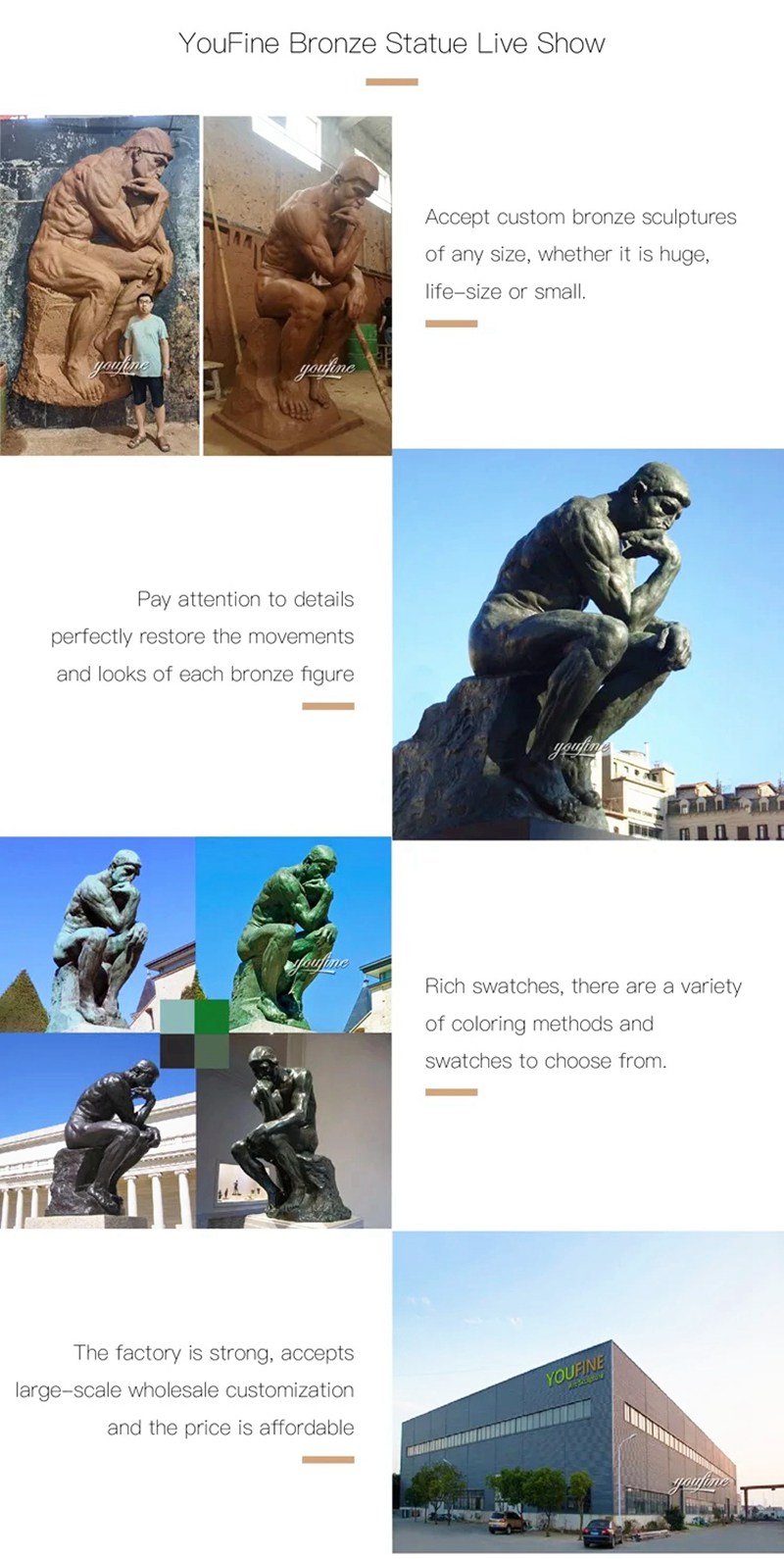 more lifesize Thinker statue