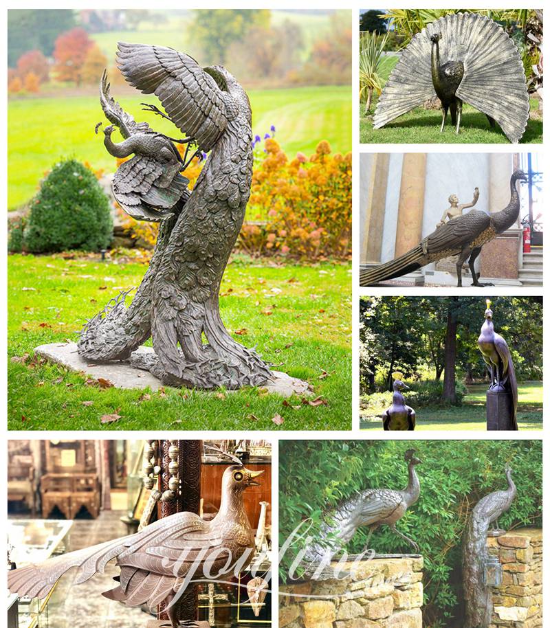 peacock sculpture outdoor-YouFine Sculpture