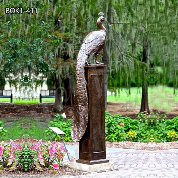 Bronze Peacock Statue for Garden Outdoor Decor Art BOK1-411