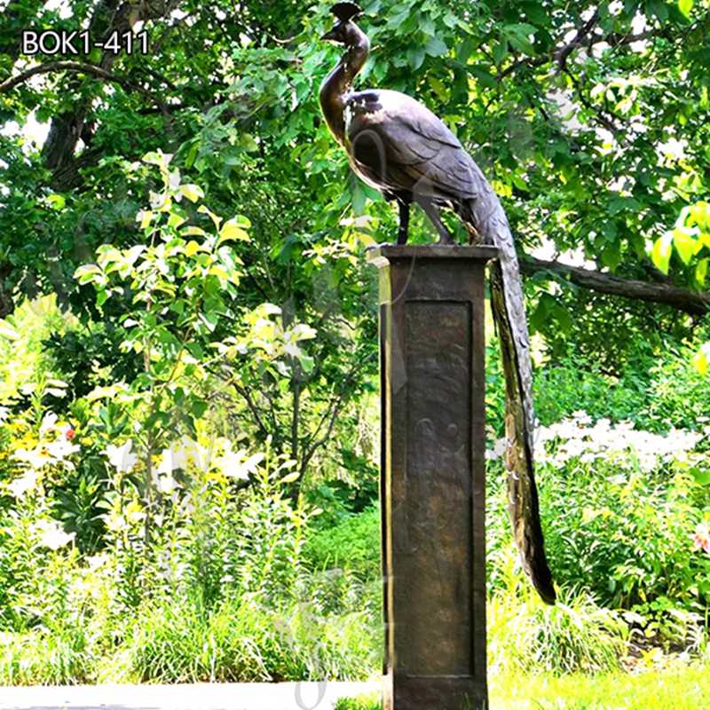 Bronze Peacock Statue for Garden Outdoor Decor Art BOK1411 YouFine