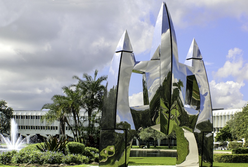 polished rocket stainless steel sculpture - YouFine Sculpture