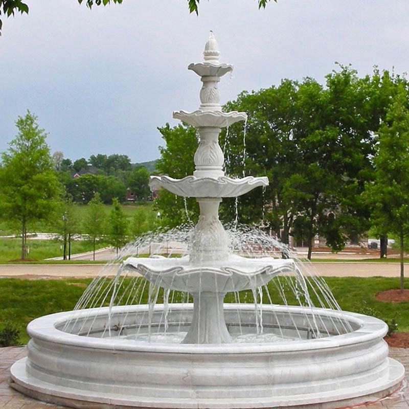 white marble fountain - YouFine Sculpture