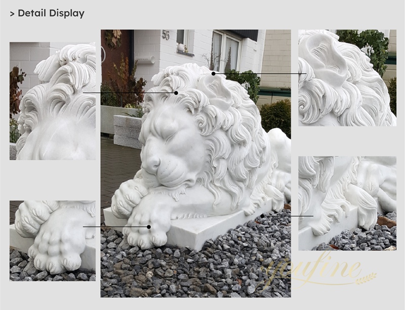 youfine hand carved marble lion statue for sale