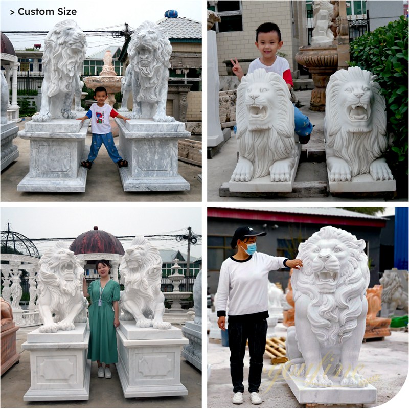youfine hand carved marble lion statue for sale