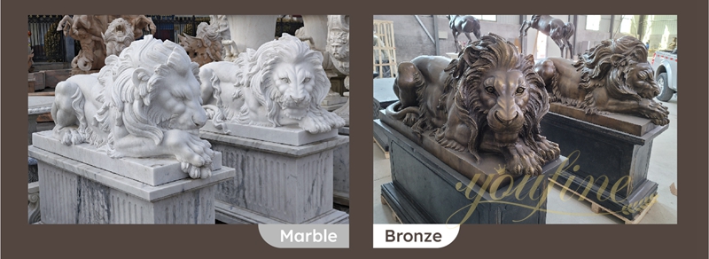 youfine hand carved marble lion statue for sale