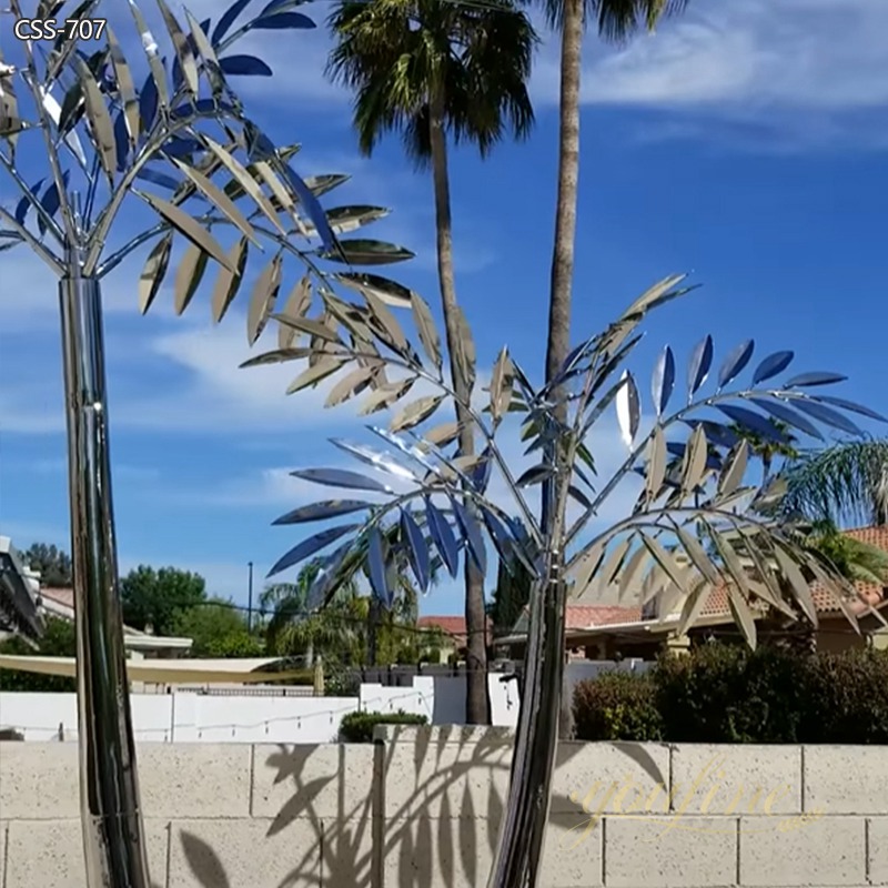 Large Outdoor Metal Palm Tree Yard Art Supplier CSS-707