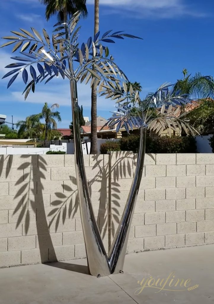 Large Outdoor Metal Palm Tree Yard Art Supplier CSS707 YouFine Sculpture