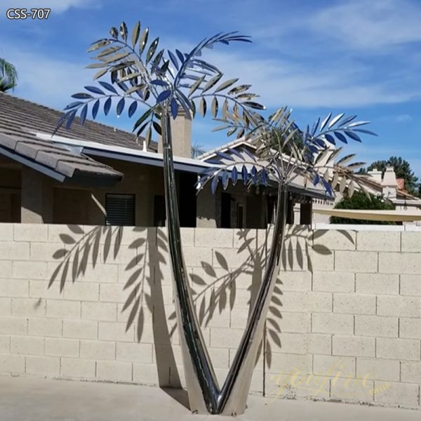 Large Outdoor Metal Palm Tree Yard Art Supplier CSS-707