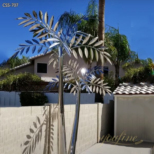 Large Outdoor Metal Palm Tree Yard Art Supplier CSS-707